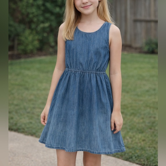 GAP Other - Gap girls XL chambray dress A Line Cinched waist EUC